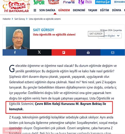 Sabah Gazetesi Yazarı Sait Gürsoy ile Söyleşi
